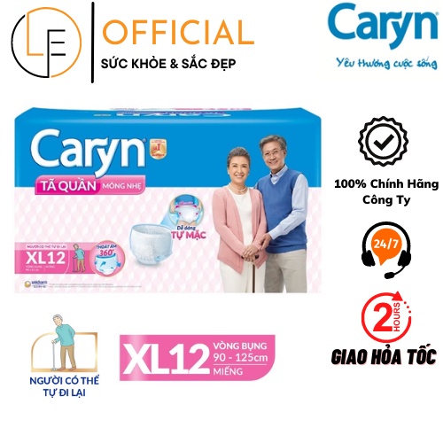 Tã quần/Bỉm Caryn M16/L14/XL12 MẪU MỚI 2022