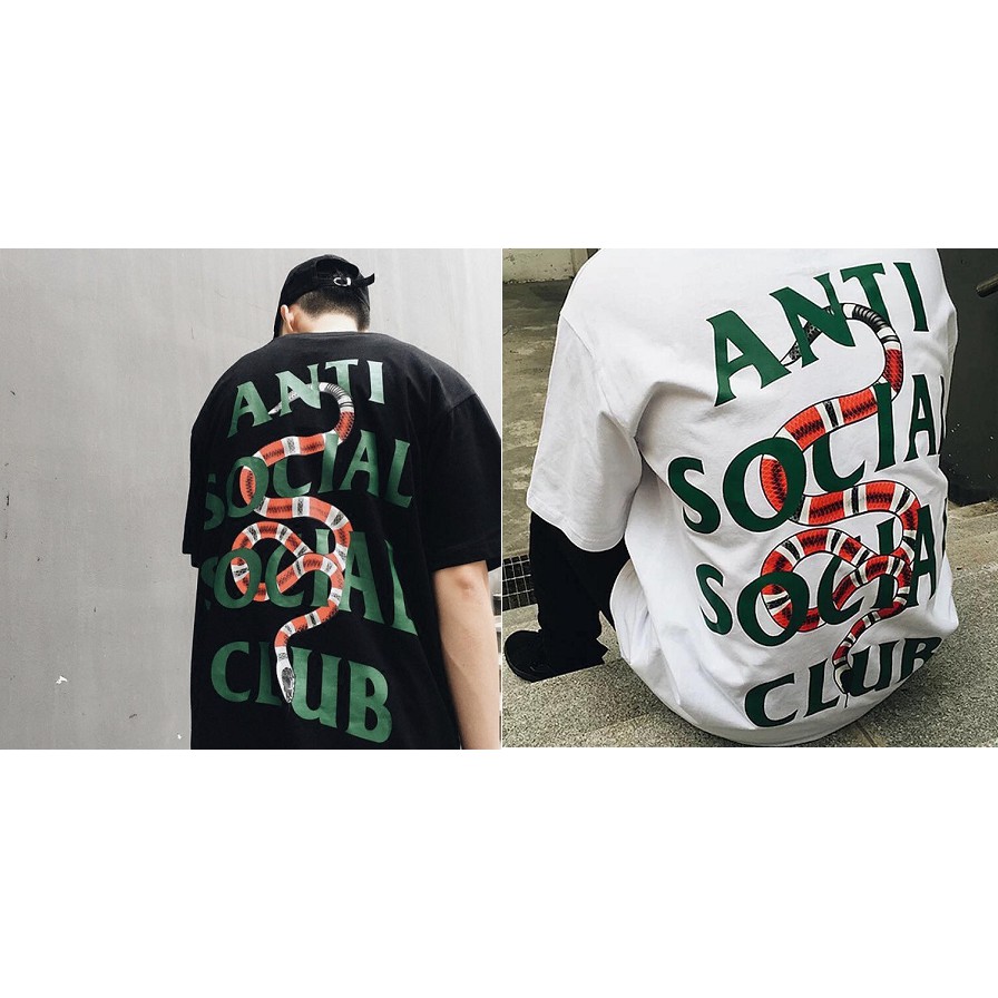 Áo Thun Anti Social Social Club Snake Tay Lỡ Form Rộng Unisex