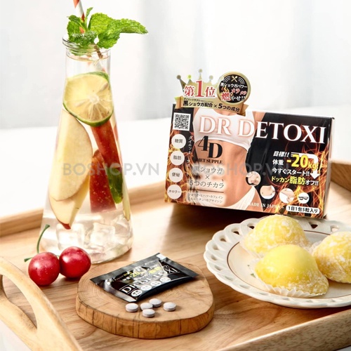 Viên uống giảm cân Dr Detoxi 4D giảm cân thanh loc cơ thể Japan