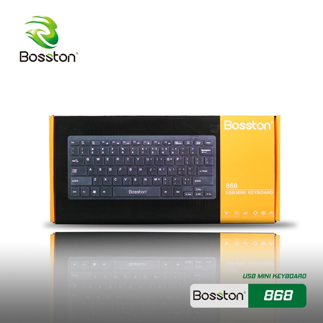 Bàn phím mini có dây Bosston 868 (Đen) Thiết kế giảm tiếng ồn / Keyboard Bosston 868 Mini
