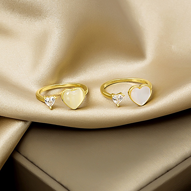 Nhẫn đeo tay dạng mở đính đá mắt mèo thời trang Hàn Quốc cho nữ