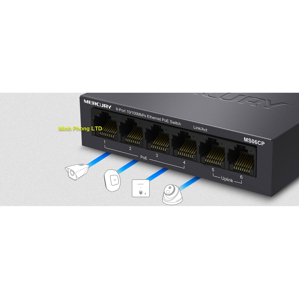 Bộ chuyển mạch switch POE 4, 5, 6, 8, 9, 10 cổng 100Mpbs - Hàng chính hãng Fast, Mercury, bảo hành 1 năm.