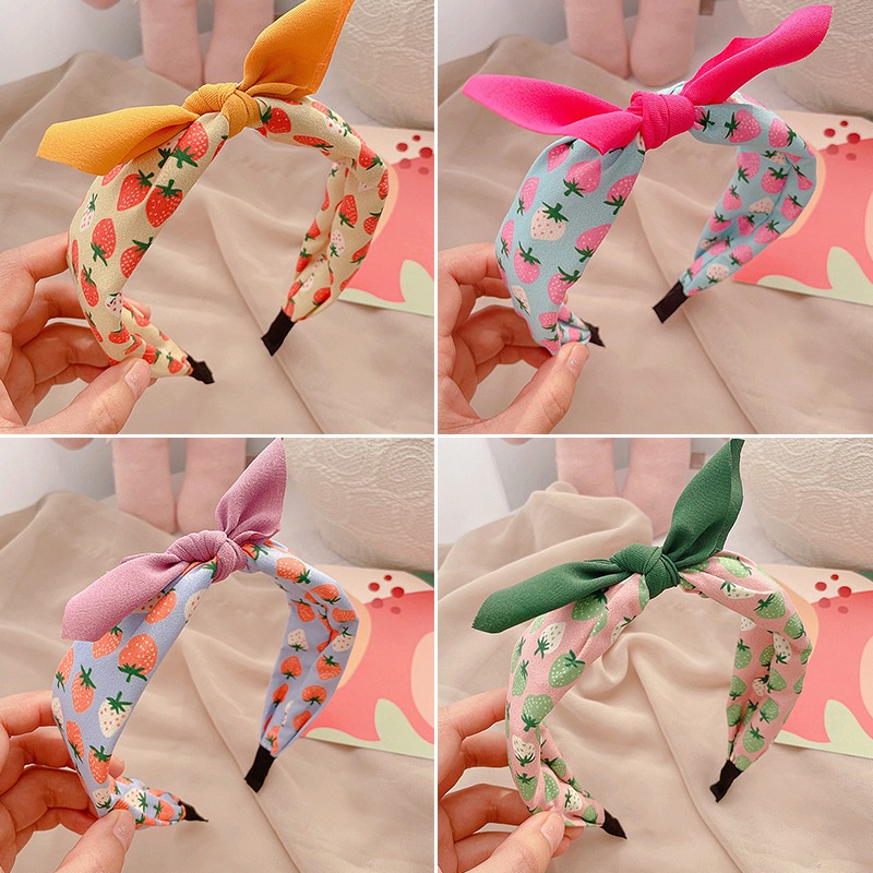 Băng Đô In Họa Tiết Trái Cây Màu Sắc Xinh Xắn Cho Bé