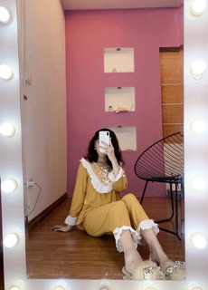 Bộ len gân bánh bèo