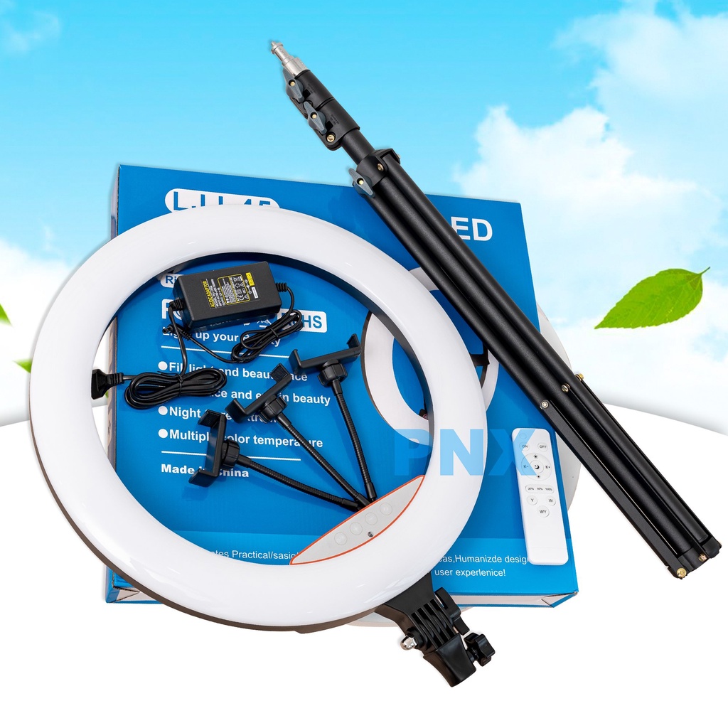 Đèn Livestream 45cm - Bộ Chụp Ảnh và Quay Video Đa Nhiệm, Ánh Sáng 3 Chế Độ Màu, Kèm Gậy 2m1 và Điều Khiển - Rabbi VN