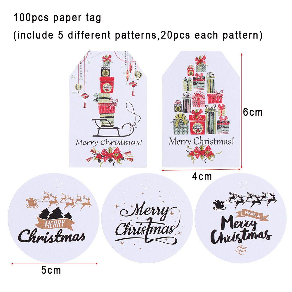 100 Thẻ Quà Tặng Giáng Sinh Hình Hoa Tuyết, Ông Già Nô En