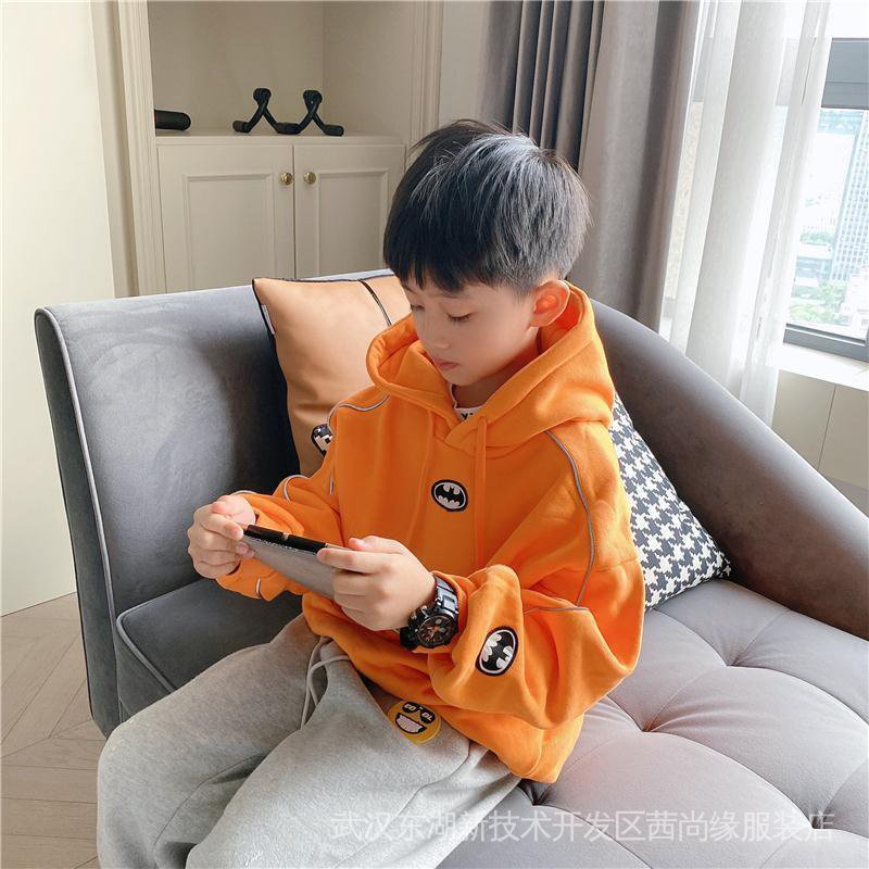 Áo Nỉ Có Mũ Trùm Dày Dặn Màu Phản Quang Phong Cách Mới Dành Cho Bé Trai