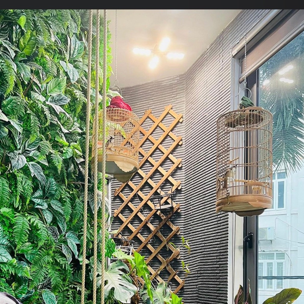 Giàn hoa hồng leo, giàn cây gỗ treo ban công R60xC140cm, Gìàn hoa hồng bụi,hàng rào gỗ cho cây hoa leo XK Nhật Bản