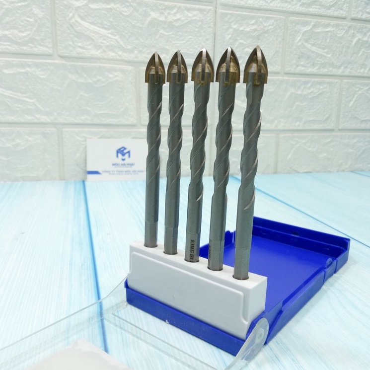 Mũi khoan đa năng 4 cạnh đuôi lục giác KingBlue kích thước 6mm, 8mm, 10mm 12mm