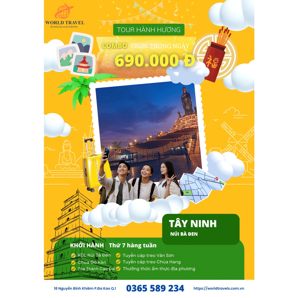 TOUR DU LỊCH HÀNH HƯƠNG TÂY NINH 2022 TRONG NGÀY GIÁ CỰC ƯU ĐÃI CHỈ 6𝟵𝟬,𝟬𝟬𝟬 VNĐ