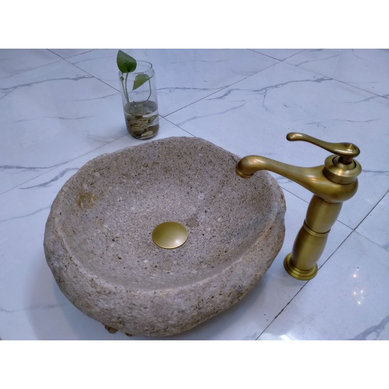 Vòi lavabo đồng thau cổ điển dáng Đèn thần