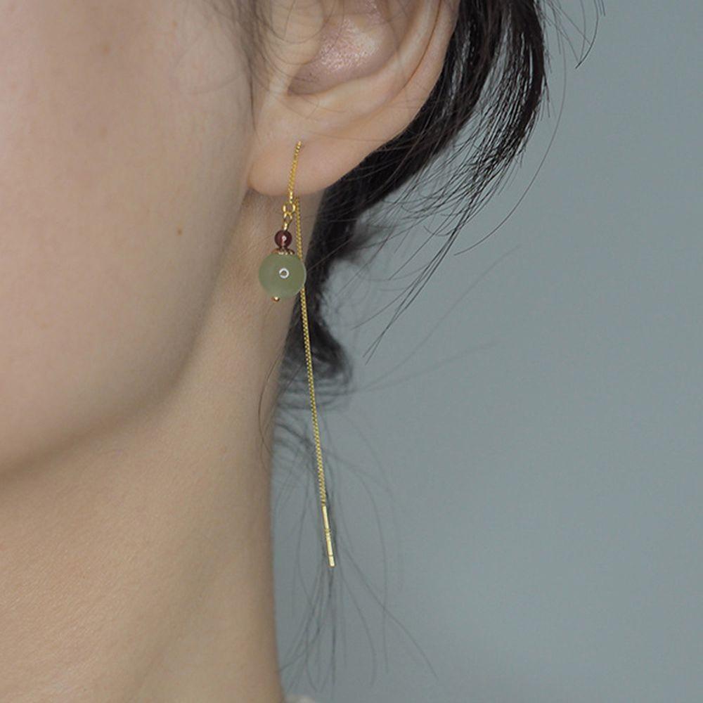 Bông Tai Dáng Dài Đính Hạt Phong Cách Vintage Thời Trang Cho Nữ