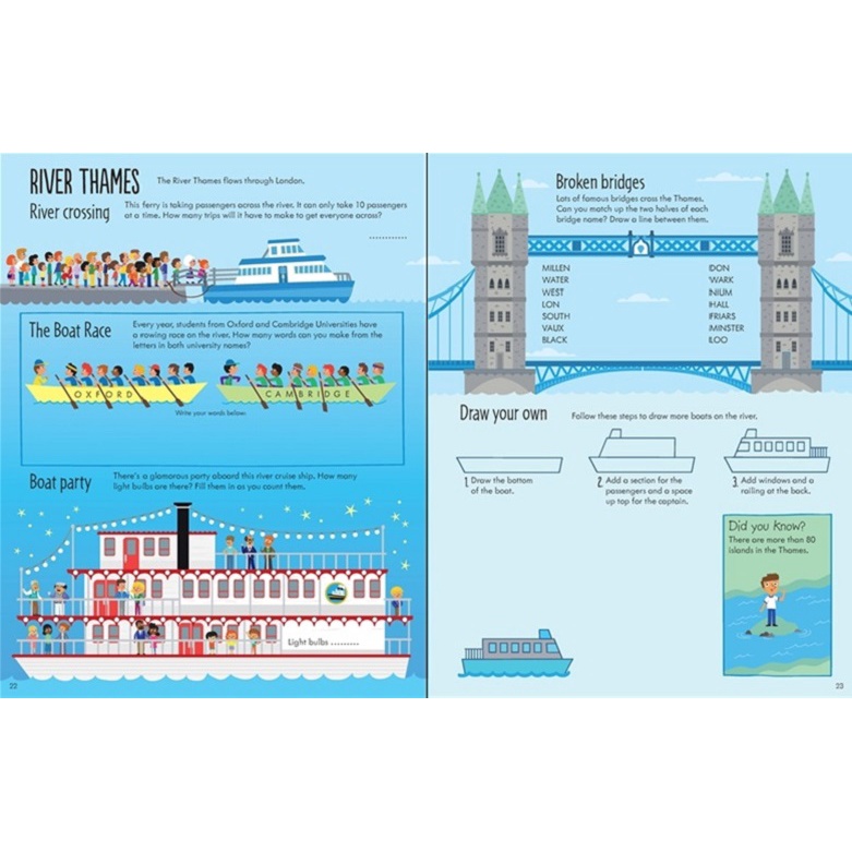 Sách Usborne - Sách tương tác thiếu nhi: London Activity Book