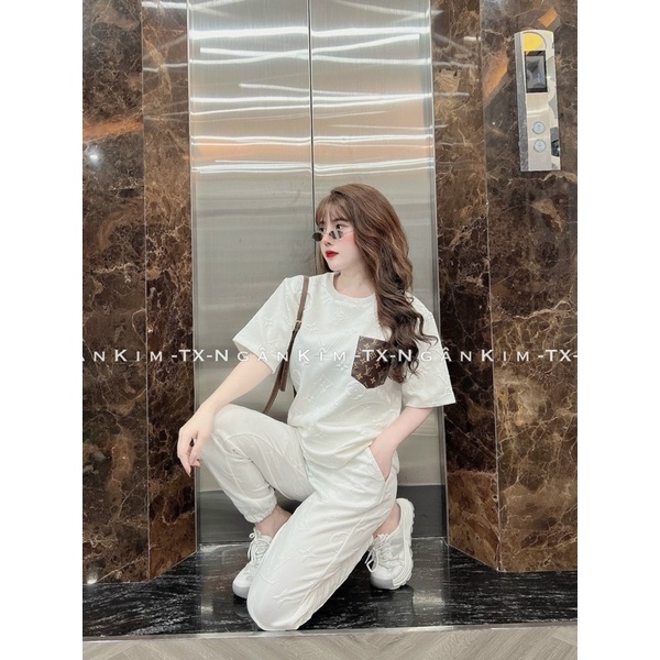Set bộ đồ nữ xốp nổi L.V cực xinh phiên bản bộ áo quần dài