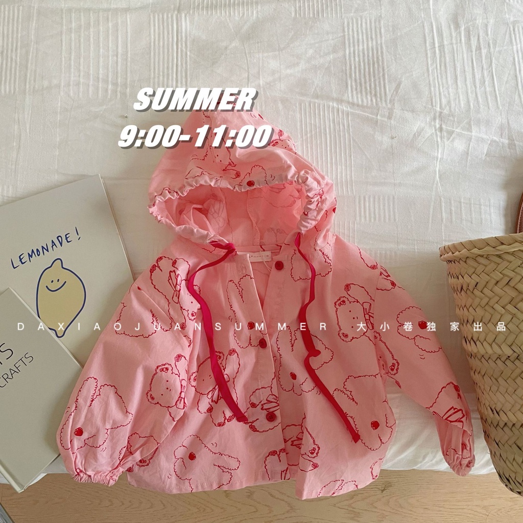 Hàng Mới Về Áo Khoác Chống Nắng Thoáng Khí Tay Dài Màu Trơn In Họa Tiết Hoạt Hình Thoáng Khí Thoải Mái Thời Trang Mùa Hè Cho Bé Trai Và Gái