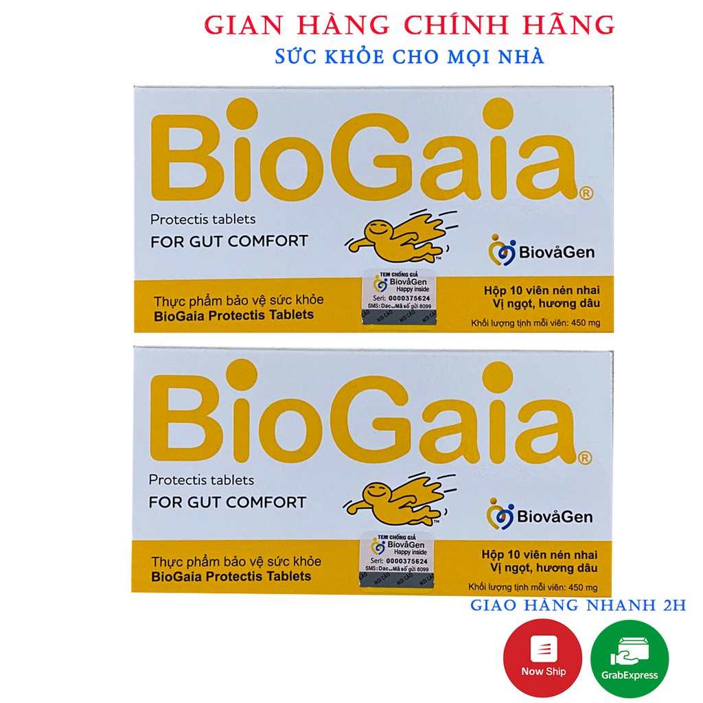 Men Vi Sinh Biogaia Dạng Viên - Giảm Táo Bón, Nôn Trớ An toàn Cho Bé Và Mẹ Bầu (Hộp 10 viên )