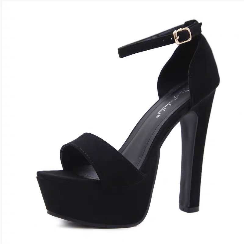Giày cao gót 14cm màu đen, be đế dày không thấm nước cao cấp G08