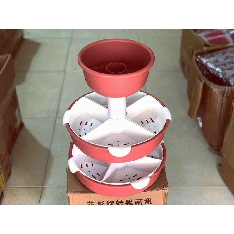 Kệ đựng rau,củ đa năng 3 tầng xoay 360 độ