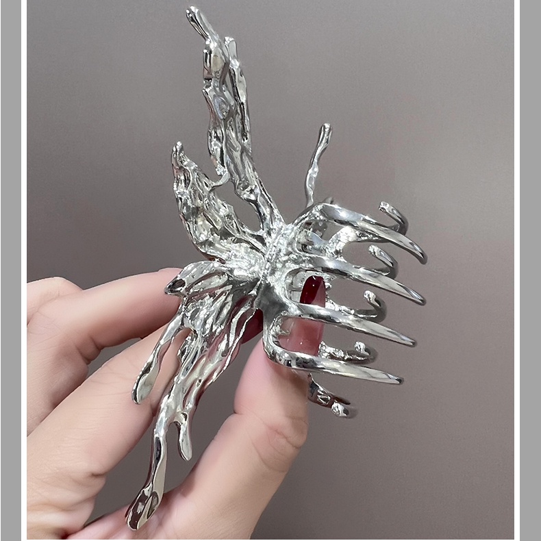 Kẹp Tóc Kim Loại Hình Bướm Rỗng Phong Cách Hàn Quốc Cho Nữ