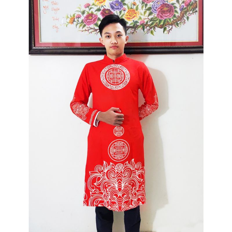 🥰 Áo dài nam cao cấp hàng thiết kế đẹp sang chảnh hoa tiết in 3d sắc nét. Áo dài cao cấp giá rẻ ảnh thật 100%