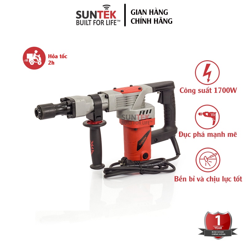 Máy Đục Bê Tông SUNTEK 5850 - Công suât 1700W - Hàng chính hãng - Bảo hành 12 tháng