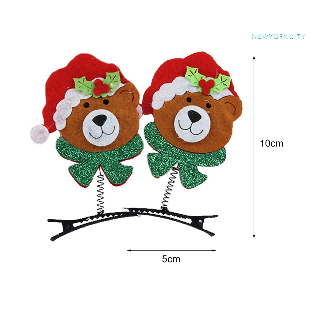 1 Cặp Kẹp Tóc Kim Loại Chủ Đề Giáng Sinh