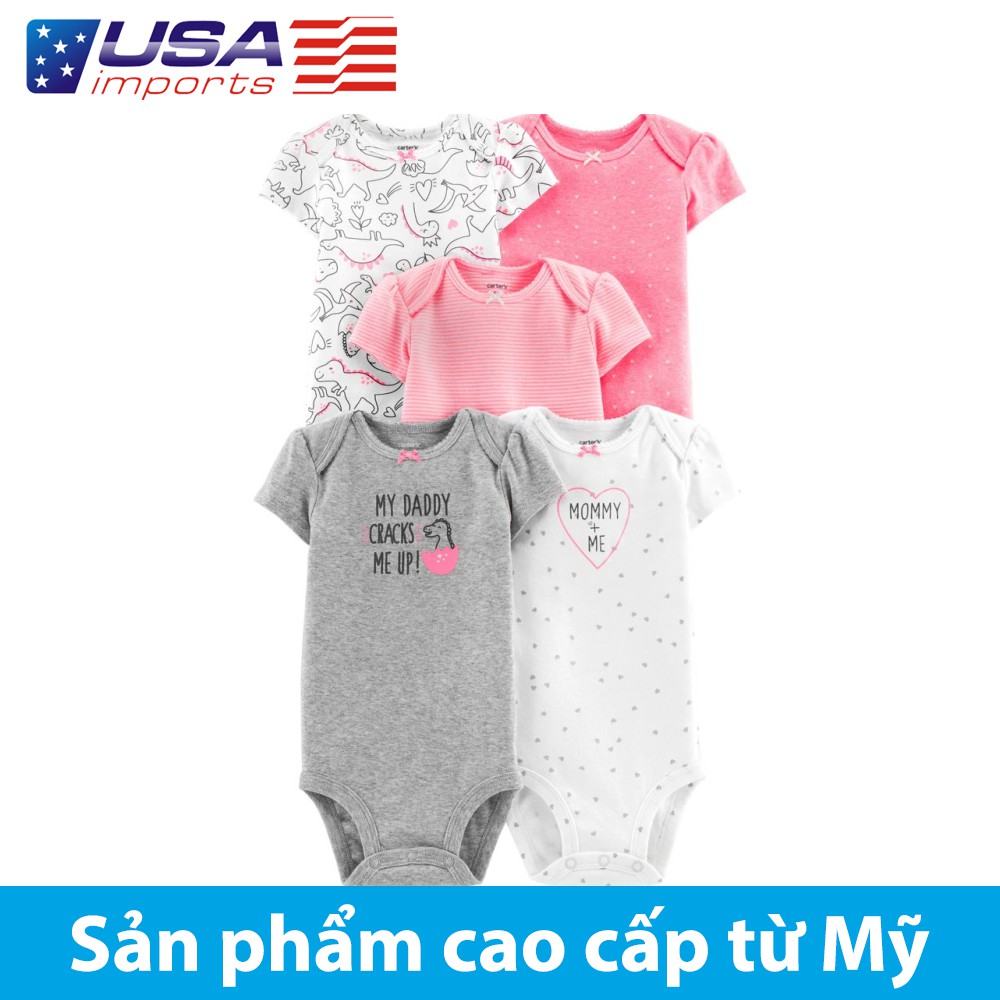 Set 5 bodysuit tay ngắn Car-tờ Auth Từ Mỹ (16640510)