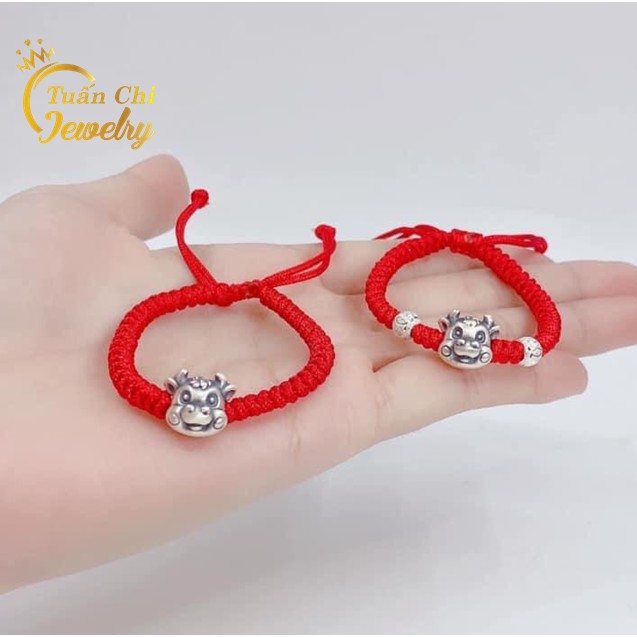 Vòng Tay Chỉ Đỏ ⚡ SALE SỐC ⚡ Lắc Tay Chỉ Đỏ  Kết Hợp Charm Con Trâu Bạc May Mắn, Tài Lộc 2021