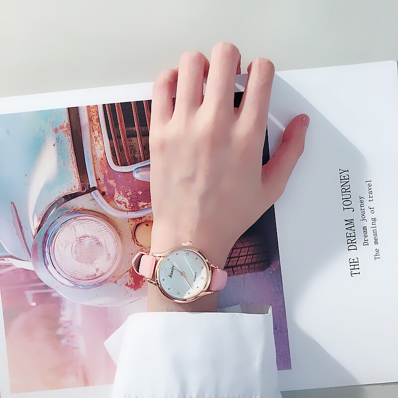 Đồng hồ thời trang nữ Kassigi dây da khung kim loại chắc chắn Sr4952