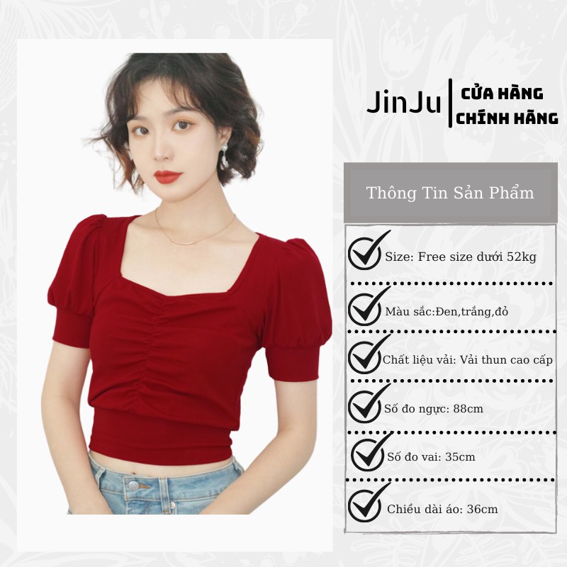Áo croptop ôm, áo croptop tay ngắn hàng quảng châu cao cấp,chất vải thun gân dày, không nhăn, không phai màu- JinJu | BigBuy360 - bigbuy360.vn