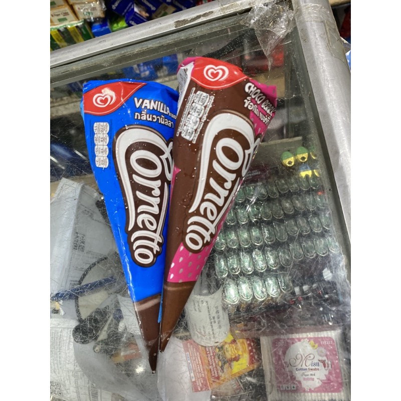 Kem Ốc Quế CORNETTO Wall Socola Dâu & Vanilla 66g