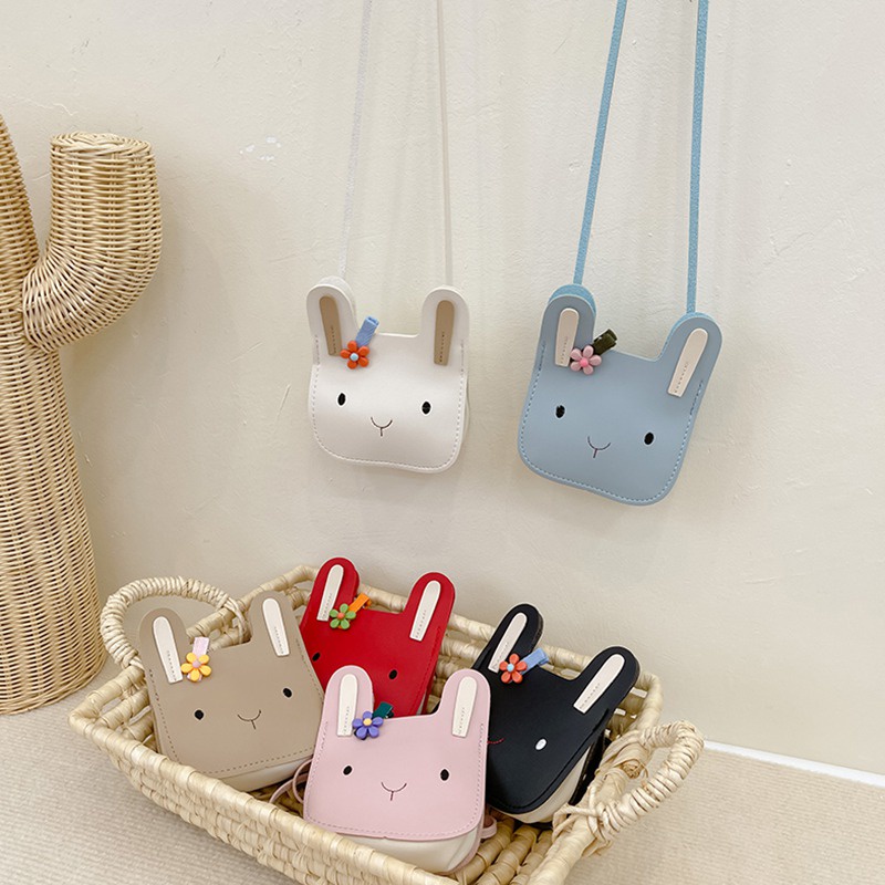 Túi Đeo Chéo Mini Hình Tai Thỏ Dễ Thương Phong Cách Phương Tây Cho Bé