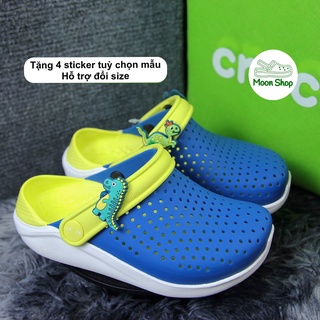 Dép sục cross literide màu xanh dương- nõn chuối cho bé trai bé gái siêu êm chân, chống trơn trượt bảo vệ ngón chân