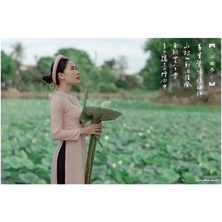 áo dài lụa cổ tròn