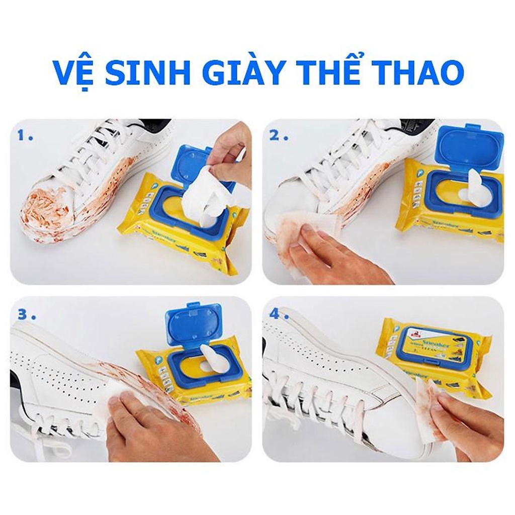 Gói 30 khăn giấy lau giày siêu sạch thế hệ mới sneaker
