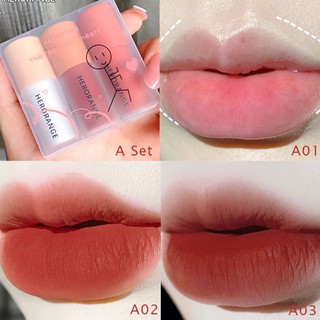 Son Herorange Set 3 son môi màu lì ánh kim lâu trôi