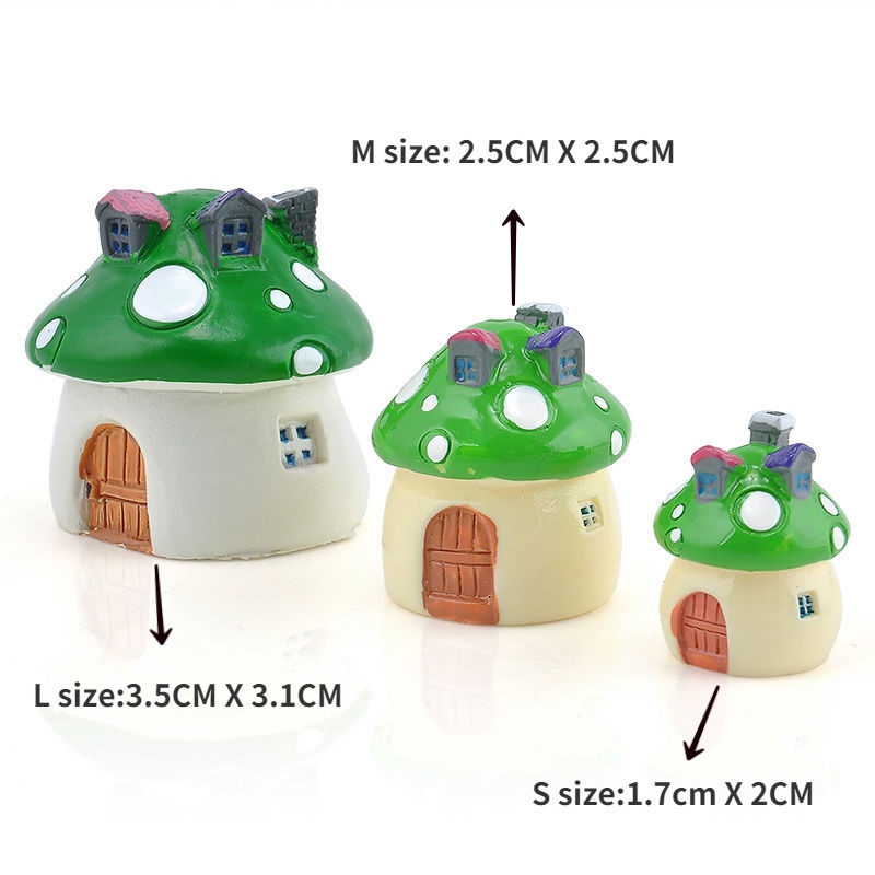 3 Kích Cỡ Trang Trí Tiểu Cảnh Hình Cây Nấm Dễ Thương