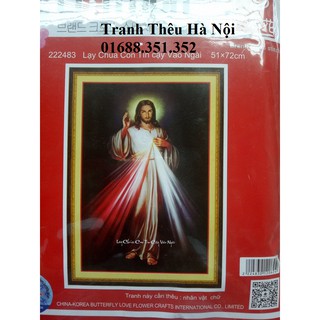 Tranh thêu chữ thập chúa giesu -51x72cm
