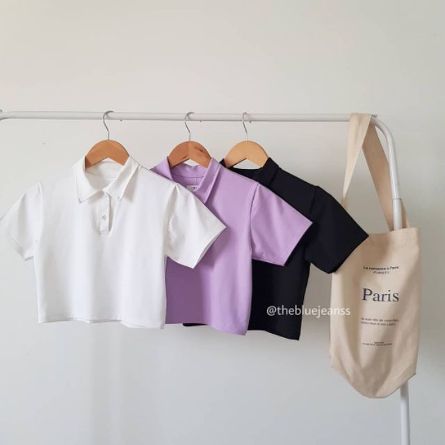 Áo polo dáng ngắn năng động