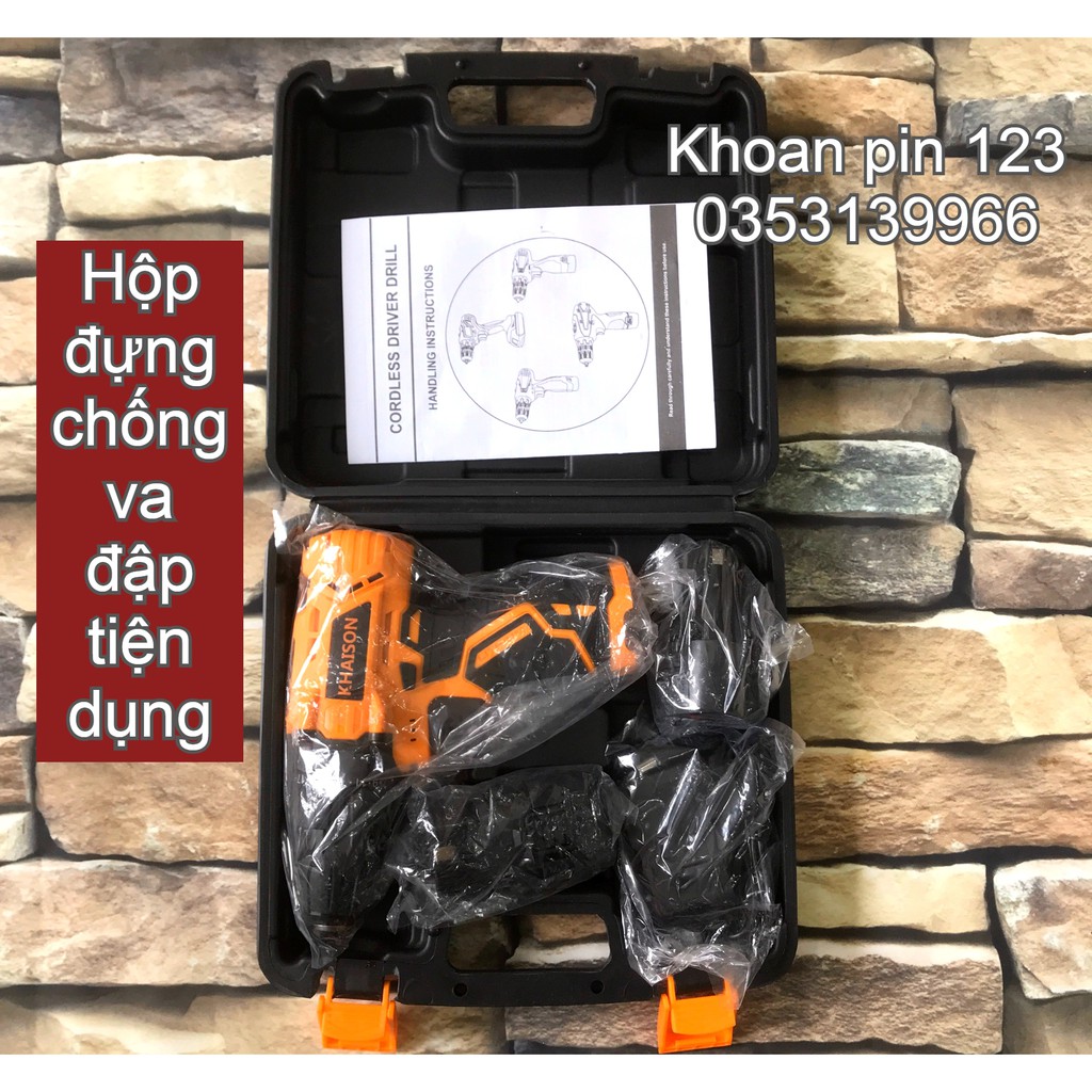 [CHÍNH HÃNG] Khoan pin 12v pin chuẩn 2A lõi đồng nguyên chất KHAISON