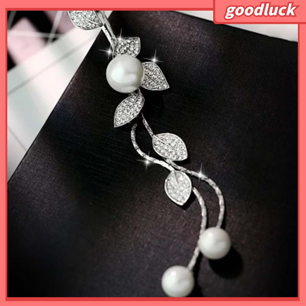 Dây Chuyền Mặt Chiếc Lá Đính Ngọc Trai Cho Nữ