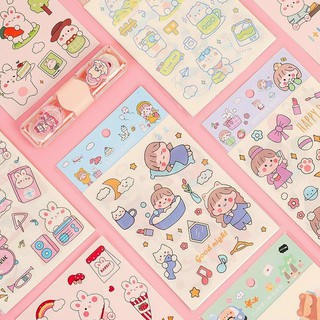 Set 4 tấm sticker cô gái dễ thương