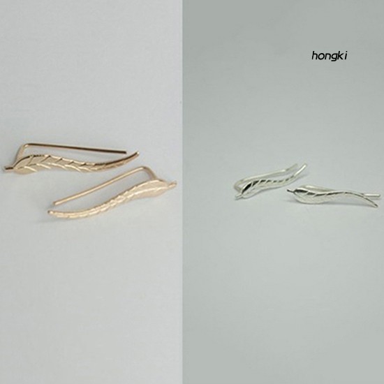 Khuyên Vành Tai Hợp Kim Hình Chiếc Lá Thời Trang Cho Nữ