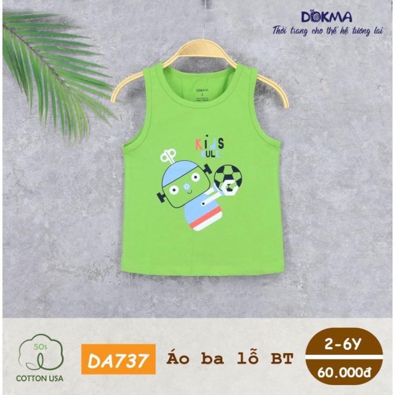 [FAFRINW05 giảm tối đa 30k đơn 150k]Áo ba lỗ bé trai Dokma DMA737 2-6Y