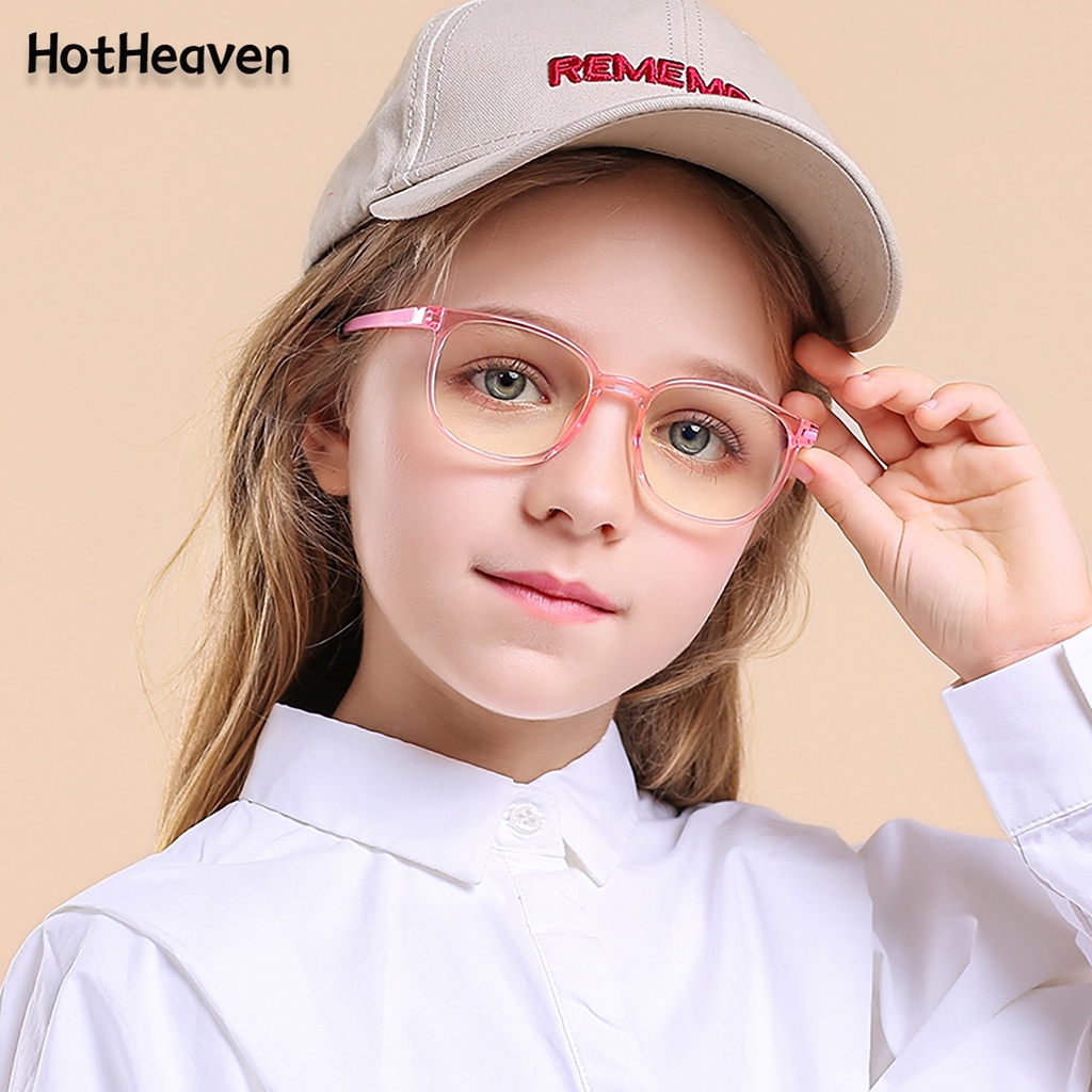 Kính Bảo Vệ Mắt Chống Bức Xạ Ánh Sáng Xanh 4 Màu Hình Oval Bằng Nhựa Dành Cho Bé