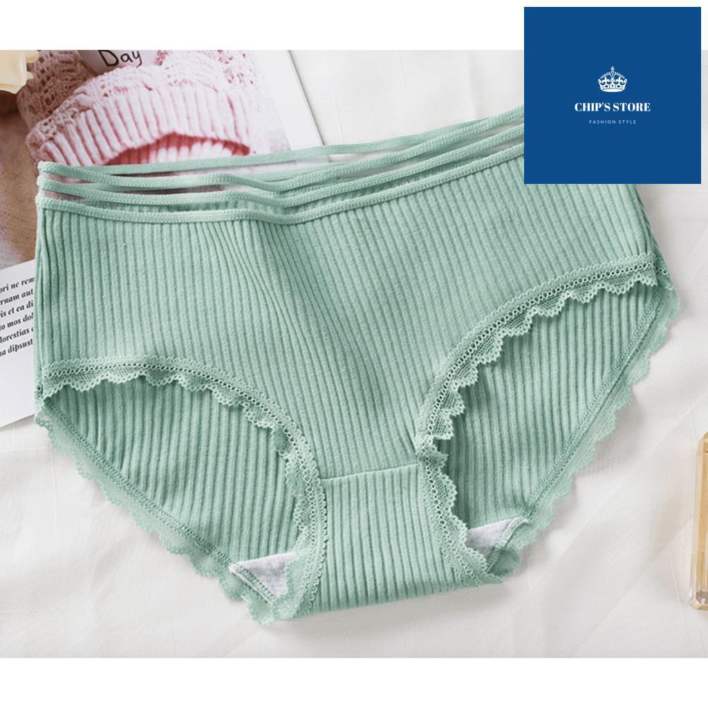 Quần lót nữ cotton cạp sọc kháng khuẩn thun lạnh dễ thương sexy gợi cảm | BigBuy360 - bigbuy360.vn
