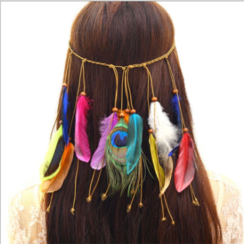 Vanes1 Cài Tóc Thời Trang Ấn Độ Lông Vũ Phong Cách Boho