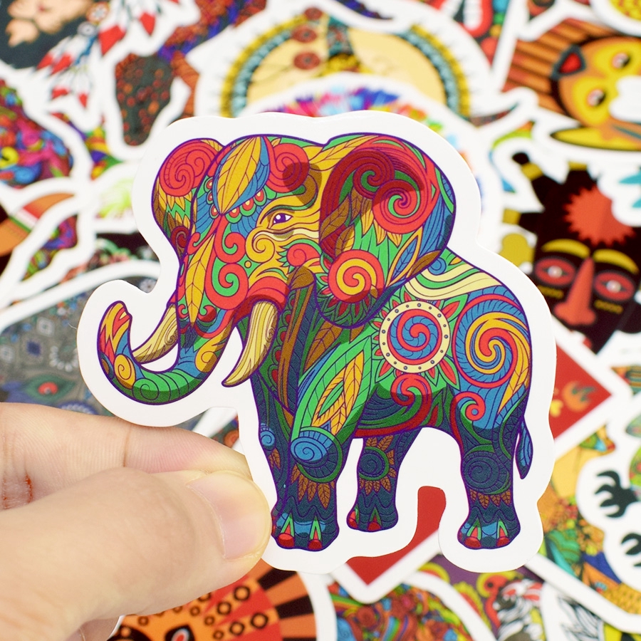 Bộ 50 sticker dán hình động vật kiểu graffiti bắt mắt độc đáo