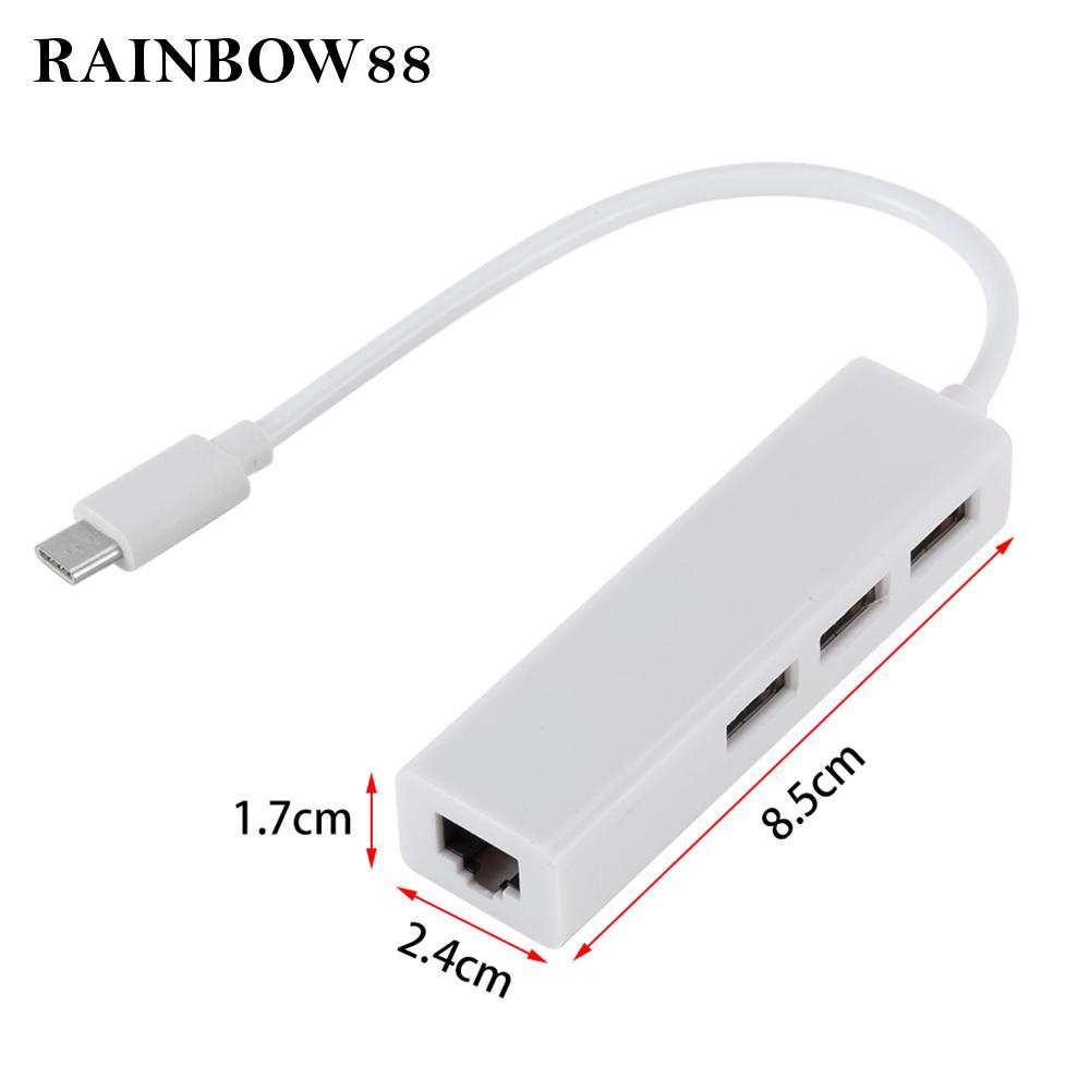 Thiết bị chuyển đổi USB C sang 3 cổng RJ45 màu trắng cho MacBook Pro chất lượng cao | BigBuy360 - bigbuy360.vn