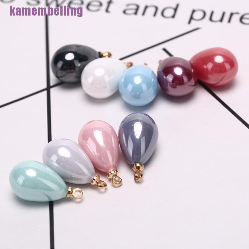 Set 10 Mặt Dây Chuyền Ngọc Trai Hình Giọt Nước Thời Trang DIY